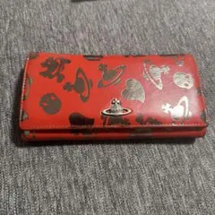 Vivienne Westwood 長財布 レッド オーブ柄