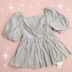 ☆allamandaアラマンダ☆バックリボンカシュクールチュニック☆新品グレーのサムネイル