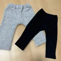 グレーと黒のベビーレギンス2点セット