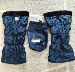 Foodleg チェック柄 レッグウォーマー 収納袋付き