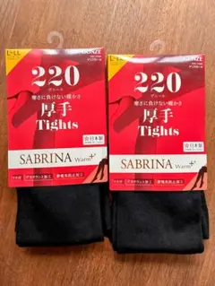 GUNZE SABRINA Warm 220デニール LL ブラック 2枚セット