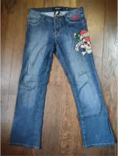 Ed Hardy エドハーディー スカル デニムパンツ 27 y2kのサムネイル