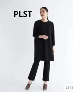 PLSTカットソーワンピースセットアップ黒Мサイズ