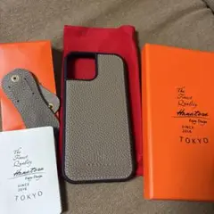 新品☆HANATORA iPhone15ケース　レザー　 グレージュ