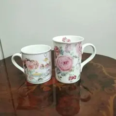 花柄マグカップ2個セット