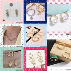 新品　アクセサリー　5点999円　まとめ売り　ピアス　リング　ネックレス　韓国