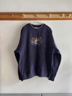 刺繍 ネイビー トレーナー