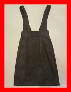【w closet】サスペンダー スカート グレー タイト ミニ丈のサムネイル