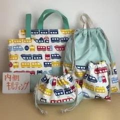 電車 新幹線 レッスンバッグ 上履き入れ 体操服袋 給食袋 ハンドメイド