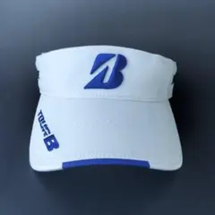 ブリヂストン　プロモデル　サンバイザー　ホワイト　ブルー　ゴルフ
