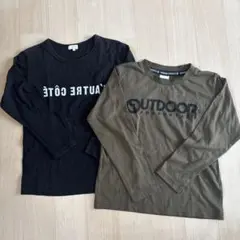 HushHush 長袖カットソー 140 黒 outdoor カーキ　ロンT
