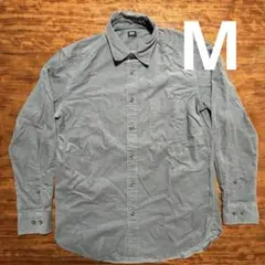 ユニクロ　メンズ　コーデュロイ　グレー ボタンアップシャツ Mサイズ