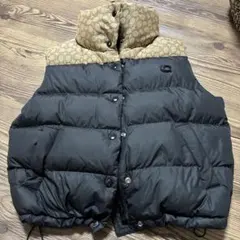 COACH ダウンベスト ブラック/ベージュ