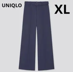 ベルテッドドレープワイドストレートパンツ UNIQLO レディース