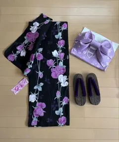 【lalala】【夢工房】浴衣・帯セット 紺色 撫子柄 下駄付き lalala様専用】【夢工房】浴衣・帯セット 紺色 撫子柄 下駄付き - メルカリ