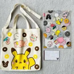 ポケモン トートバッグ クリアファイル メモ帳 ミスド ミスタードーナツ 3点