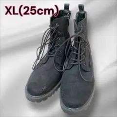 a0656 レースアップブーツ　XL　編み上げスエード　ショートブーツ