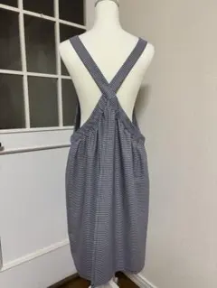 ♡ハンドメイド♡クロスエプロンワンピース♡かぶるだけ♡お花レース♡