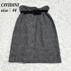 【美品】 CIVIDINI ラップ ひざ丈スカート 44 ブラックのサムネイル