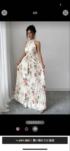 shein キャバ ドレス ロング ワンピ 韓国 フラワー 花柄ハイネックマキシ