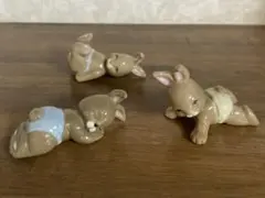 ウサギの陶器置物 3体セット