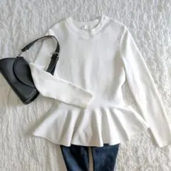 テッドベイカー TED BAKER ペプラムニット トップス 白 ホワイト 長袖のサムネイル