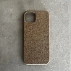 iPhone 15plus ブラウン フェイクレザー ケース