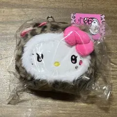 フェイスリールパスケース　ヒョウ柄 ハローキティ
