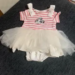 petit main ストライプ チュチュワンピース 70 ミニー
