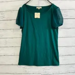 新品 タグ付き ロペピクニック カットソー シフォン袖 グリーン M