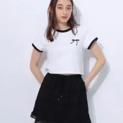 リランドチュール　リボン刺繍　白　Tシャツのサムネイル