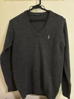 イーストボーイ　EAST BOY グレー Vネック セーター 9号　毛100%