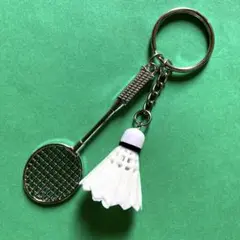 バドミントンラケットとシャトルのキーホルダー 部活