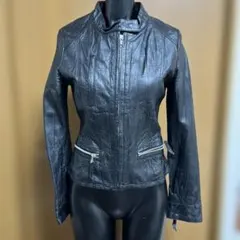 ブラックレザーライダースジャケット