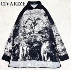 CIVARIZE 堕天使 天使 総柄 グラフィック プリント シャツ ブラック