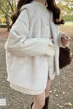 大人気キルティングジャケット　アイボリー ※ベストなし