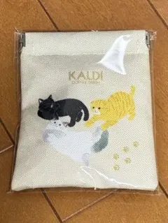 KALDI 猫 ぱっちんポーチ ベージュ