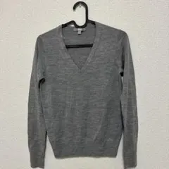 UNIQLO Vネック 長袖ニット グレー Sサイズ