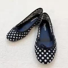 【希少☆】Repetto レペット ドット黒 フラットバレエシューズ 37のサムネイル