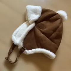 耳付きフリース帽子 ブラウン　ベビー