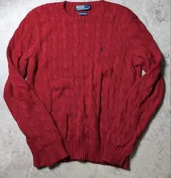 ポロ ラルフローレン ケーブル ニット L 90s ピマ コットンのサムネイル