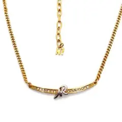 美品✨ニナリッチ ネックレス ロゴ ラインストーン バー 大ぶり ヴィンテージ