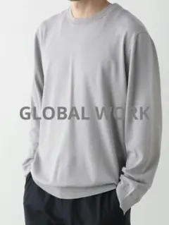 【美品】Global Work アンチピリングニット/クルーネック(グレー)