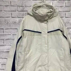 コロンビア　マウンテンパーカー中綿　ホワイト2XL ロゴ刺繍アウトドア910