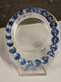 高品質】早いもの勝ち！ ブルー花火水晶 スーパーセブンブレスレット 