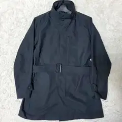 美品 UNIQLO ベルテットハーフコート フーデット 黒 メンズ