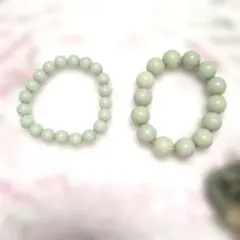 ブレスレット　淡い緑色 ビーズ 2点セット