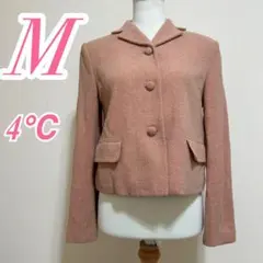 4℃ ヨンドシー ピンクジャケット M ステンカラー きれいめ 毛 ナイロン