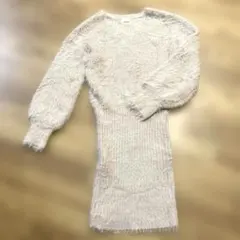 RESEXXY シャギーニットワンピース　フリーサイズ　ピンクベージュ