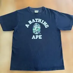 A BATHING APE カモフラロゴ Tシャツ ブラック M